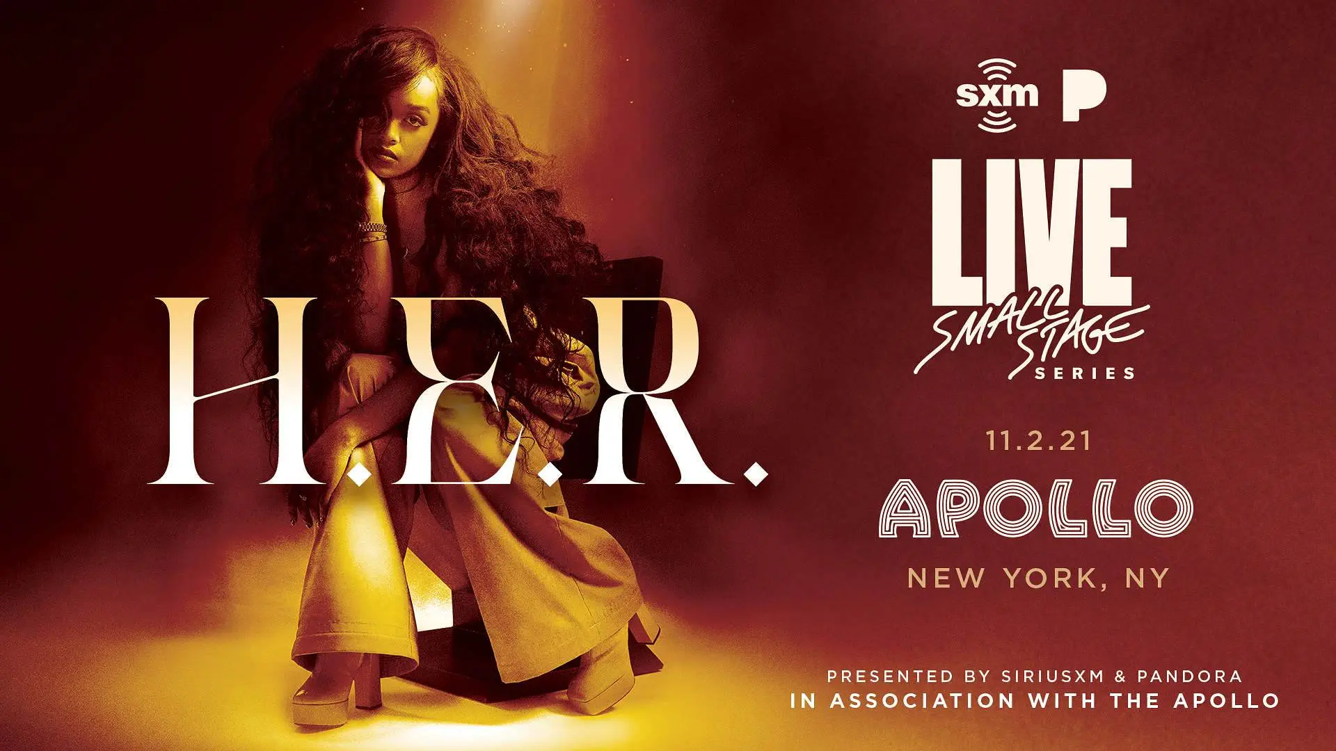 H.e.r. small stage series by siriusxm and pandora [event artwork]