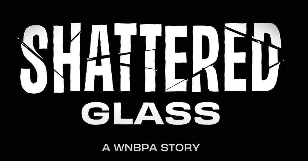 Tubi presents shattered glass: a wnbpa story [official movie title treatment poster]